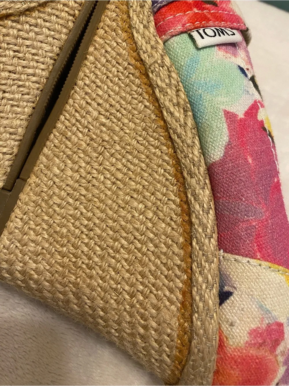 Toms Multicolor Floral Canvas Espadrille Wedges